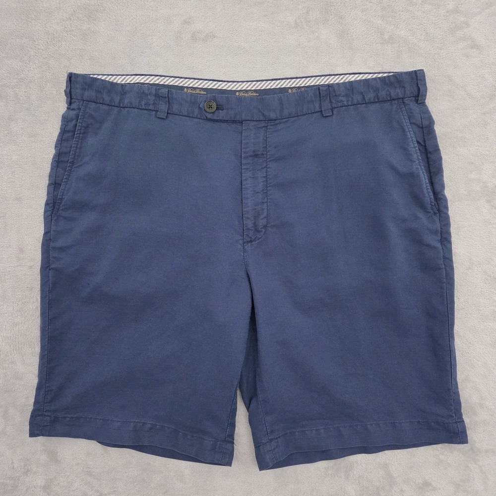 Brooks Brothers 1818 Baird McNutt Irish Linen Shorts Mens 42 Indigo Blue